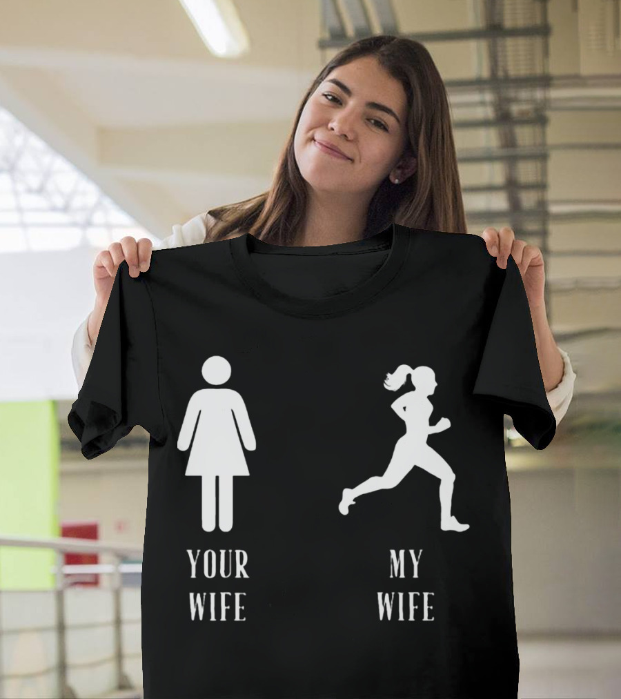 Your Wife My Wife Running Iconic Symbol Contrast T-Shirt