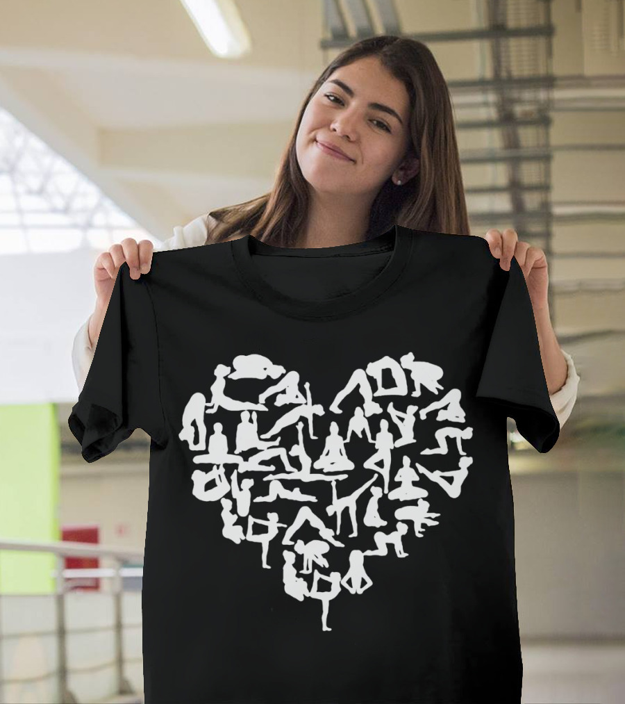 Heart Of Yoga Poses Shaped In Asana T-Shirt