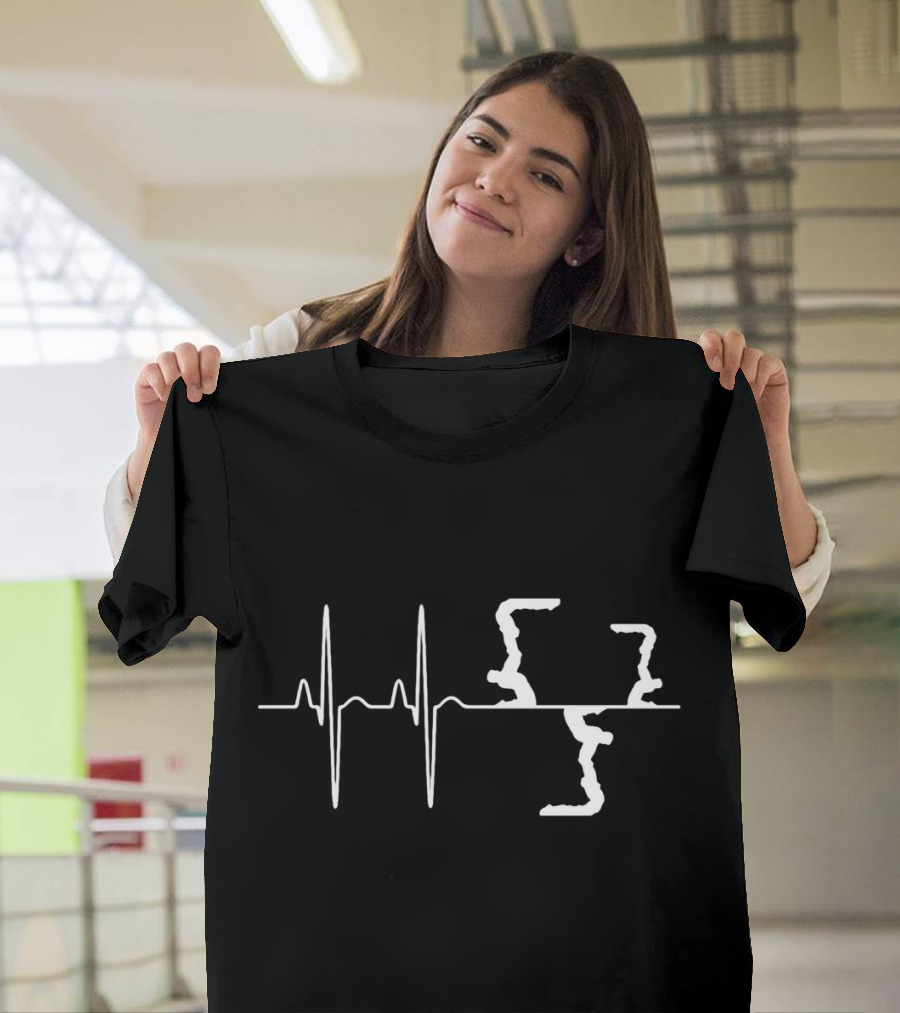 ACRO YOGA IS LIFE Lovely and Relaxing Acro Yoga Design with Heartbeat Line T-Shirt