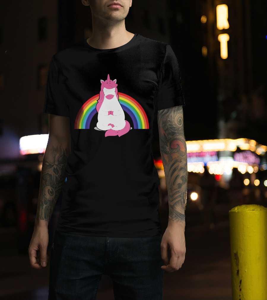Yoga Unicorn Rainbow Funny Gym Workout Humor Cool Unicorn T-Shirt