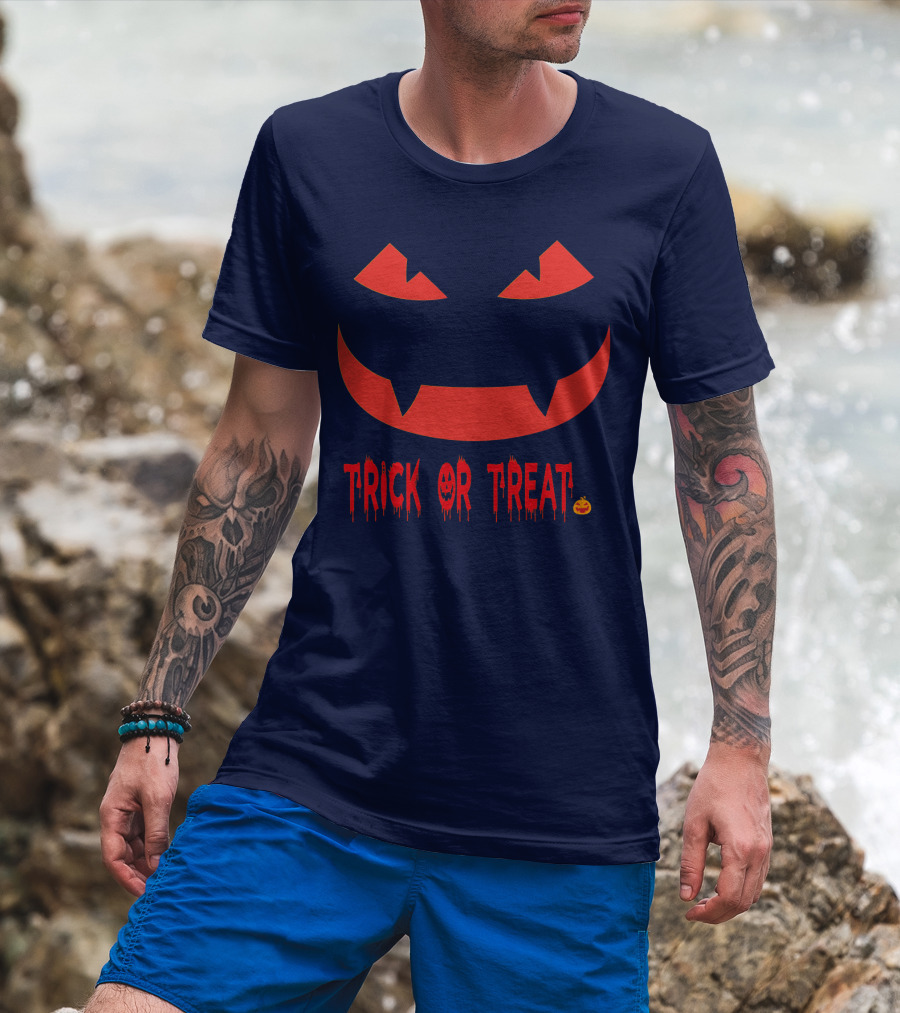 HALLOWEEN Trick Or Treat Jack-o'-Lantern Face T-Shirt