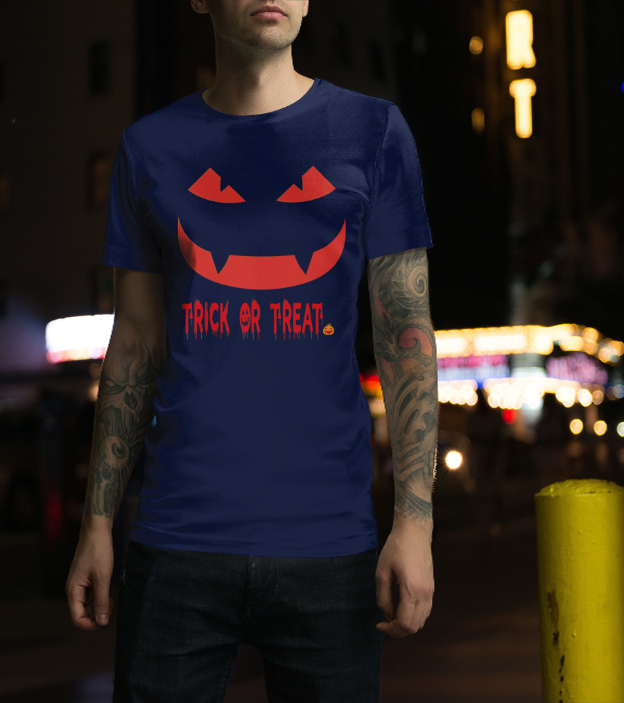 HALLOWEEN Trick Or Treat Jack-o'-Lantern Face T-Shirt
