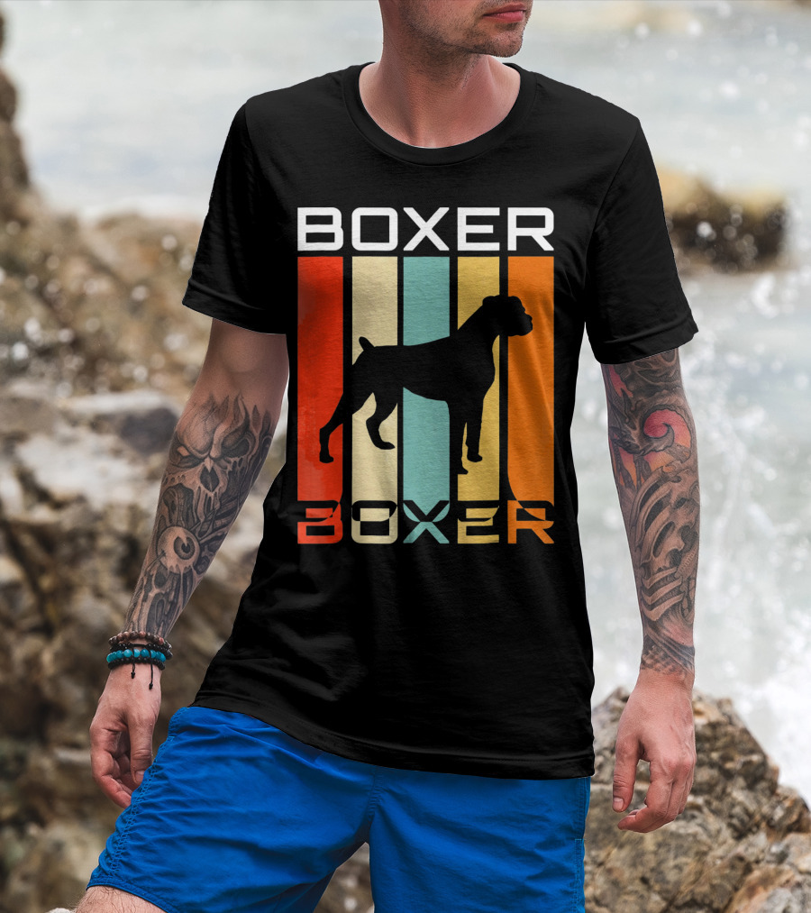 Boxer Dog Retro 70s Vintage Boxer T-Shirt