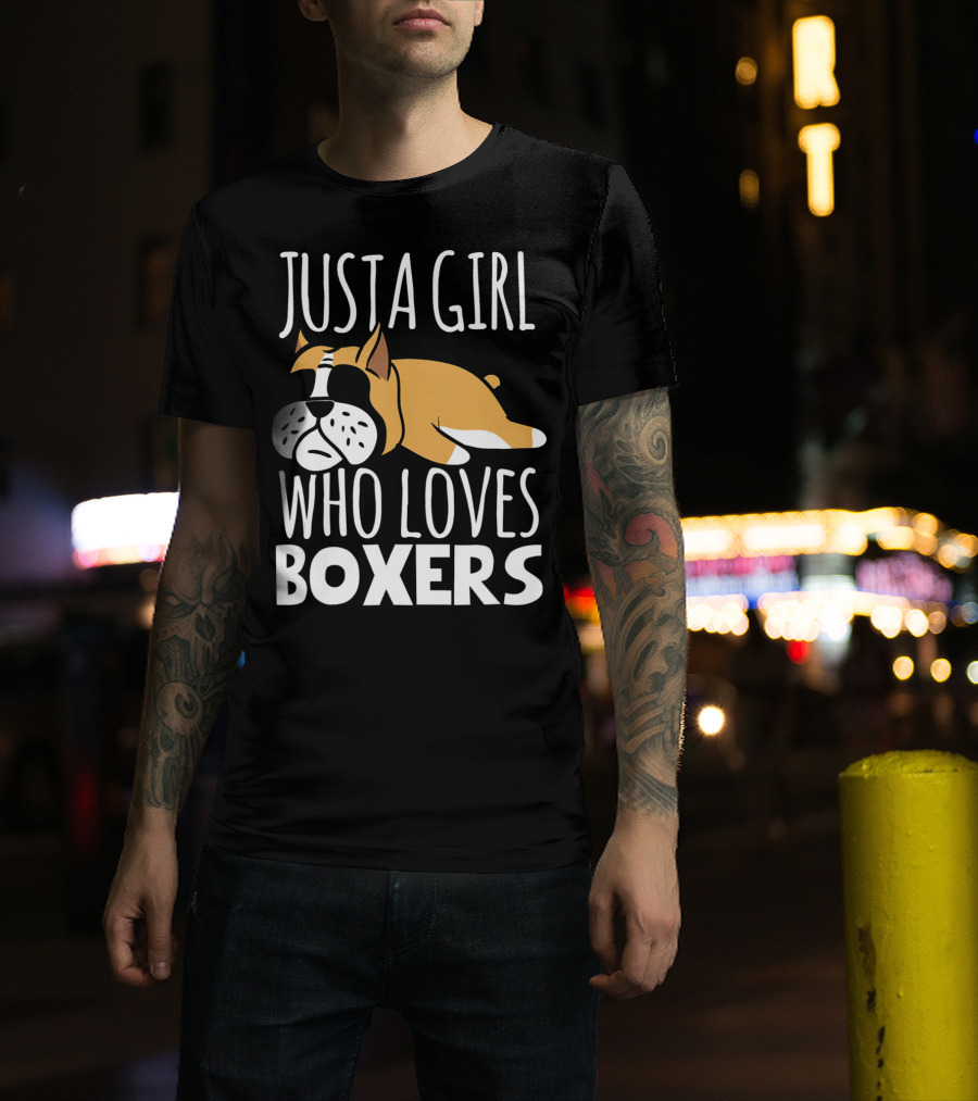 Just A Girl Who Loves Boxers Bulldog T-Shirt