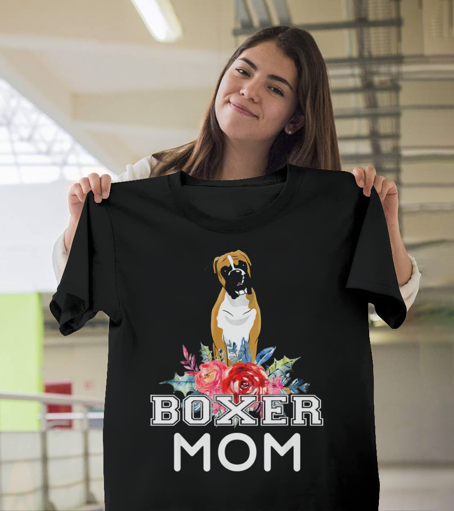 Boxer Mom Floral T-Shirt