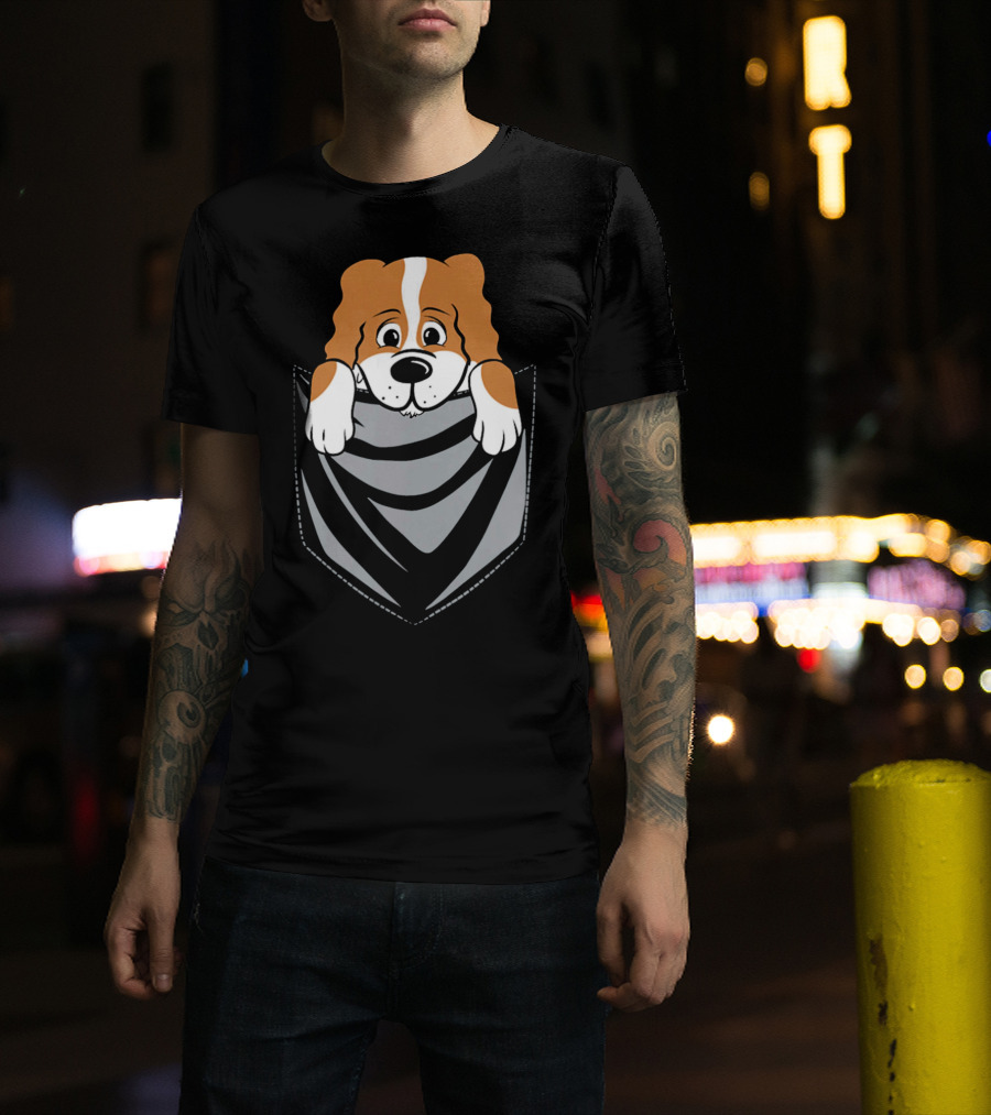 Cavalier King Charles Spaniel Cartoon Pocket Pup T-Shirt