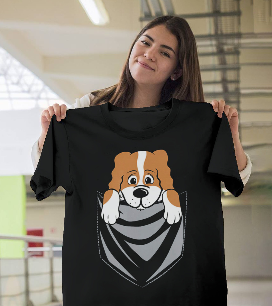 Cavalier King Charles Spaniel Cartoon Pocket Pup T-Shirt
