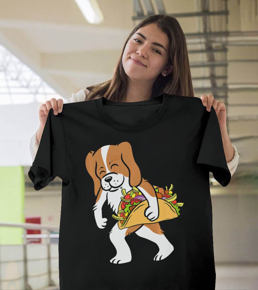 Cavalier King Charles Spaniel Carrying Taco With Vegetables T-Shirt