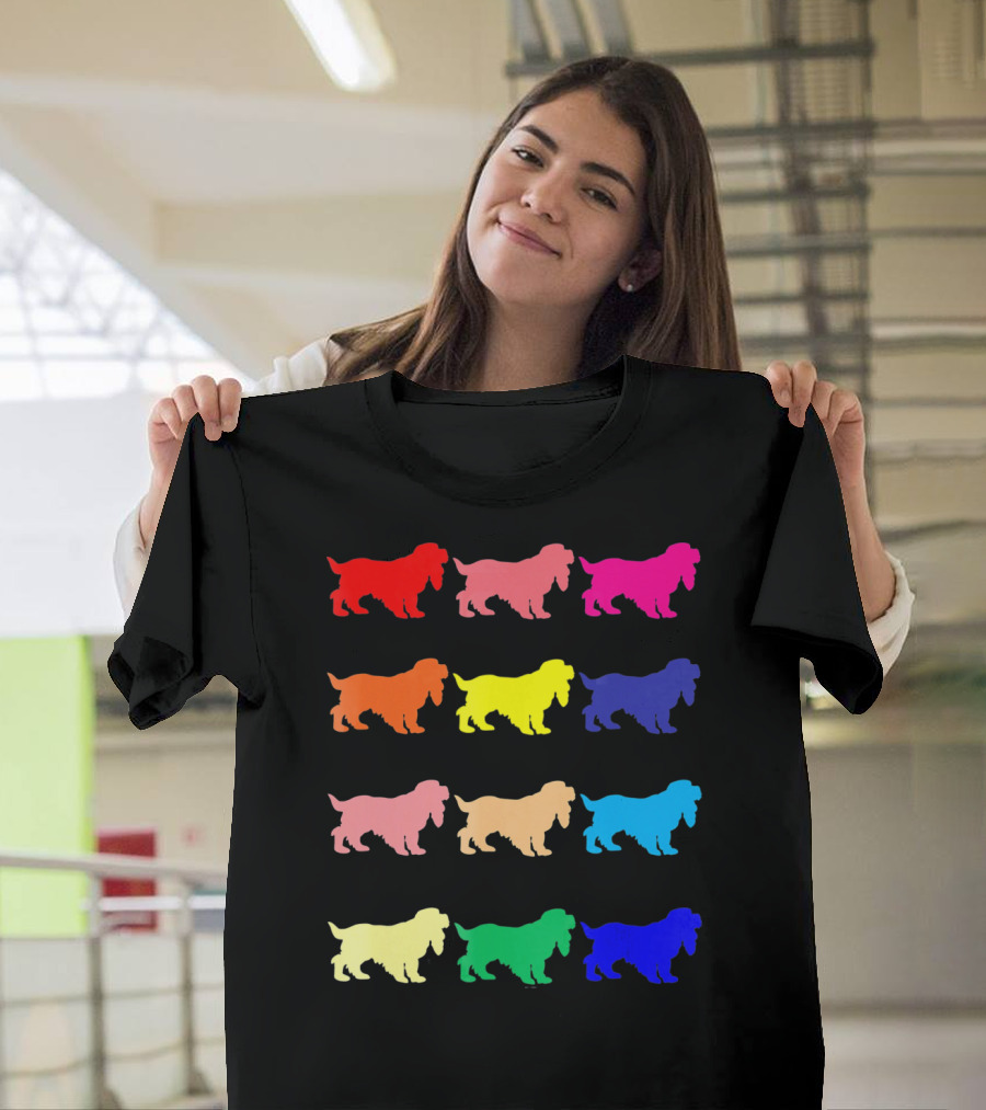 Cocker Spaniel Dog Lovers Multicolored Pop T-Shirt