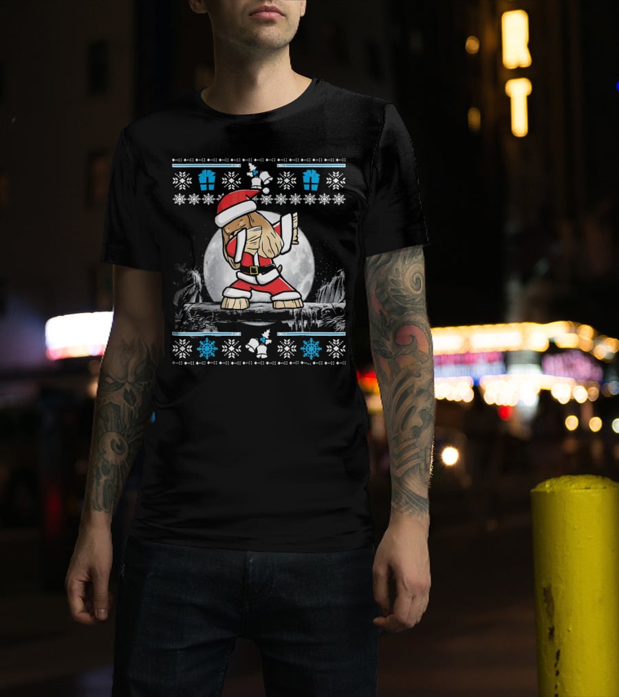 Cocker Spaniel Santa Outfit With Snowflakes And Gifts Festive T-Shirt