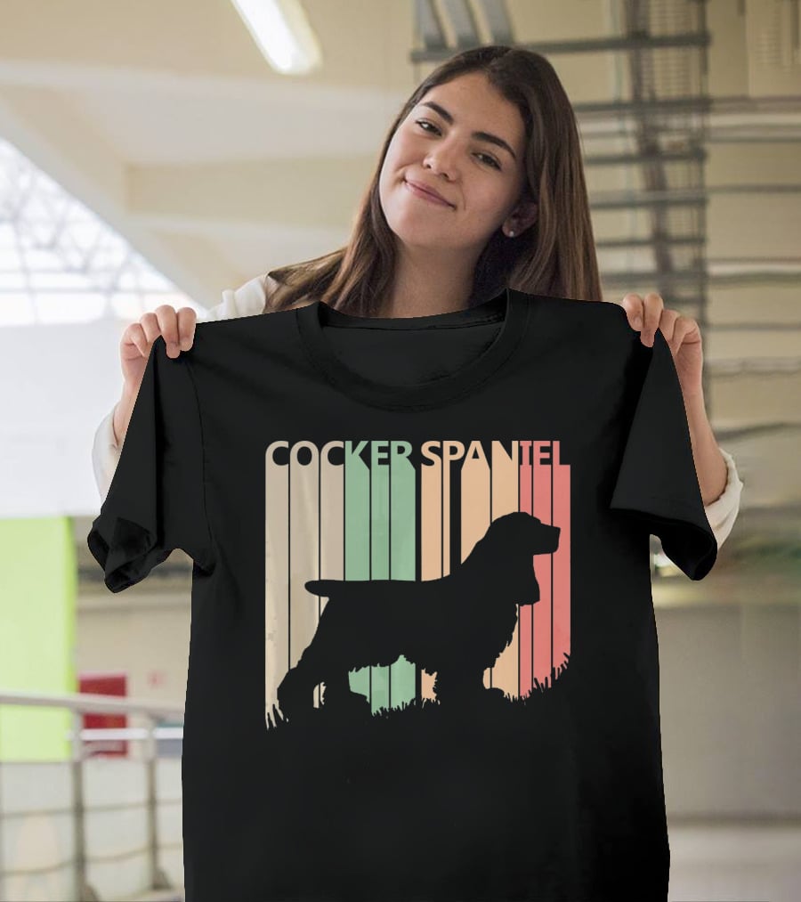 Cocker Spaniel Vintage Silhouette Valentine's Day T-Shirt