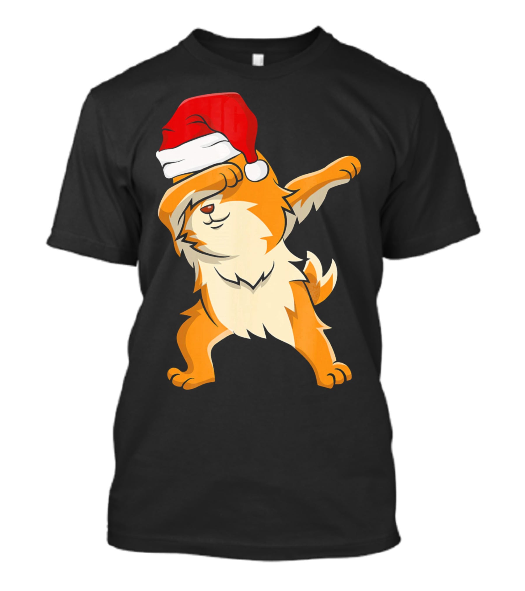 Dabbing Pomeranian With Santa Hat T-Shirt