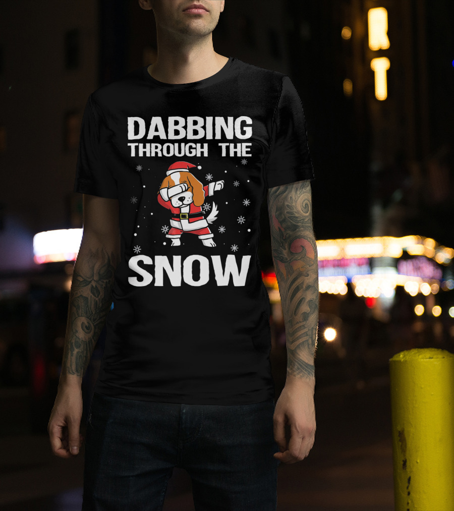 Dabbing Through The Snow Cavalier King Santa Dance T-Shirt