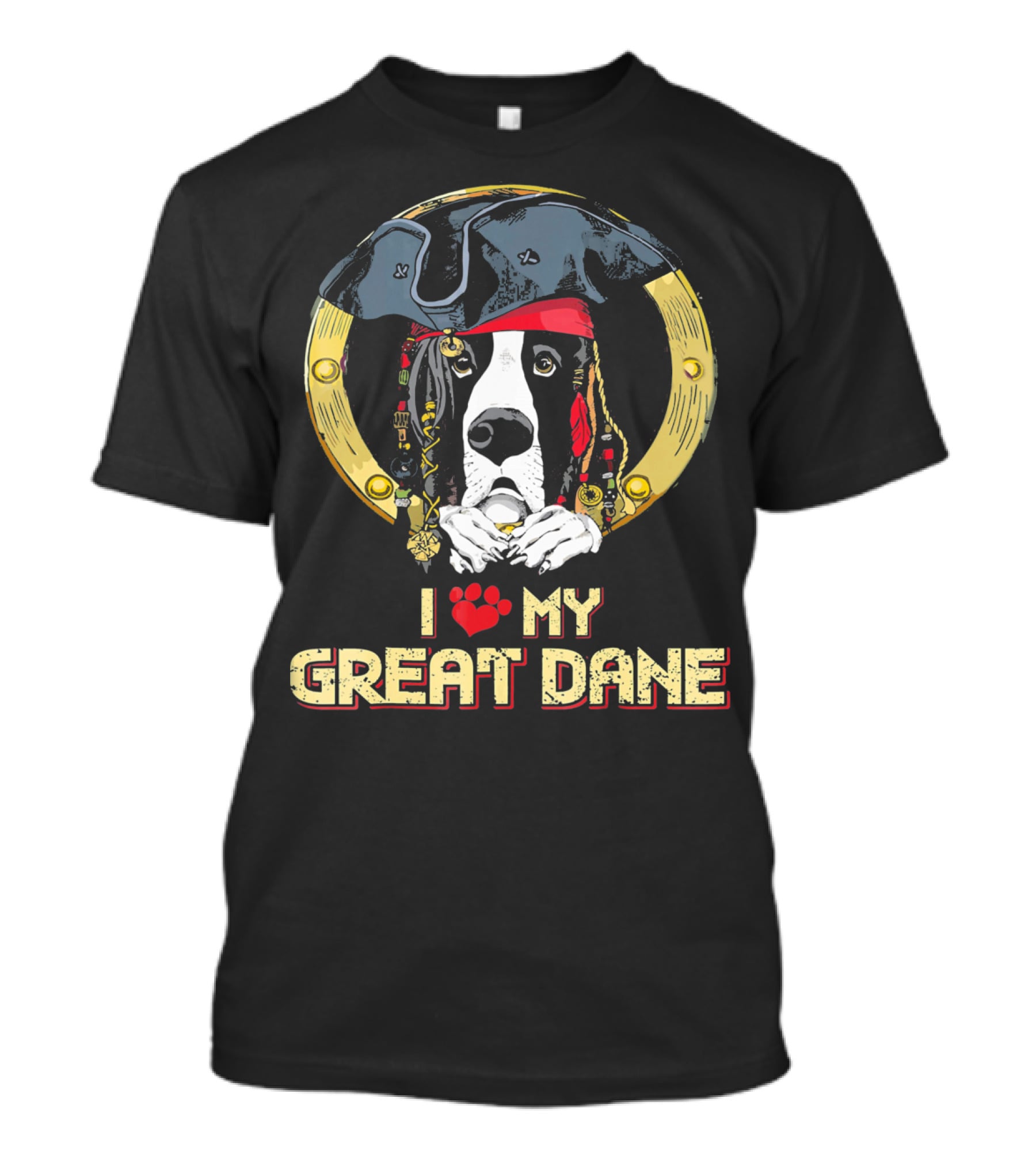 I ❤️ My Great Dane Pirate Dog T-Shirt