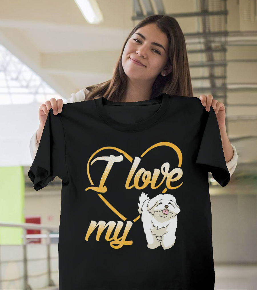 I Love My Maltese Dog Heart T-Shirt