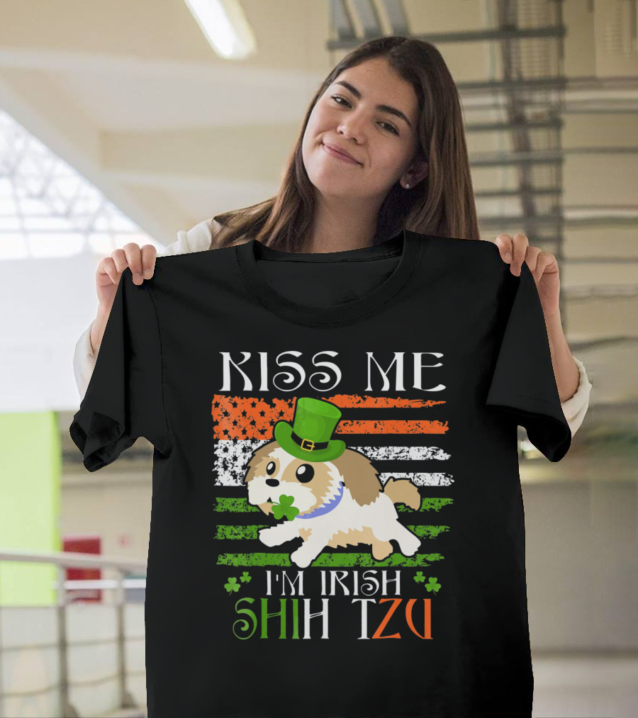 Kiss Me I'm Irish Shih Tzu St Patrick's Day T-Shirt
