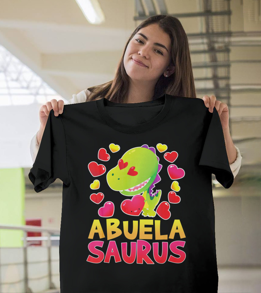 Abuelasaurus Valentines Day Heart Dino T-Shirt