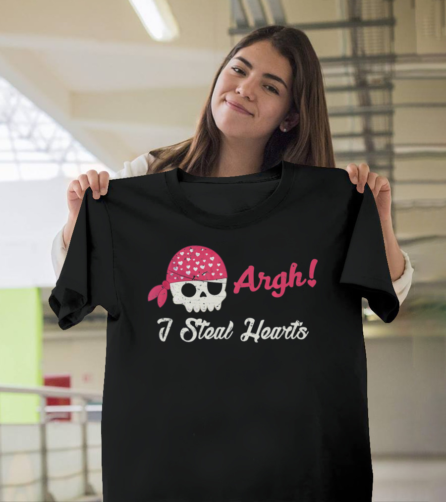 Argh I Steal Hearts Skull Bandana T-Shirt
