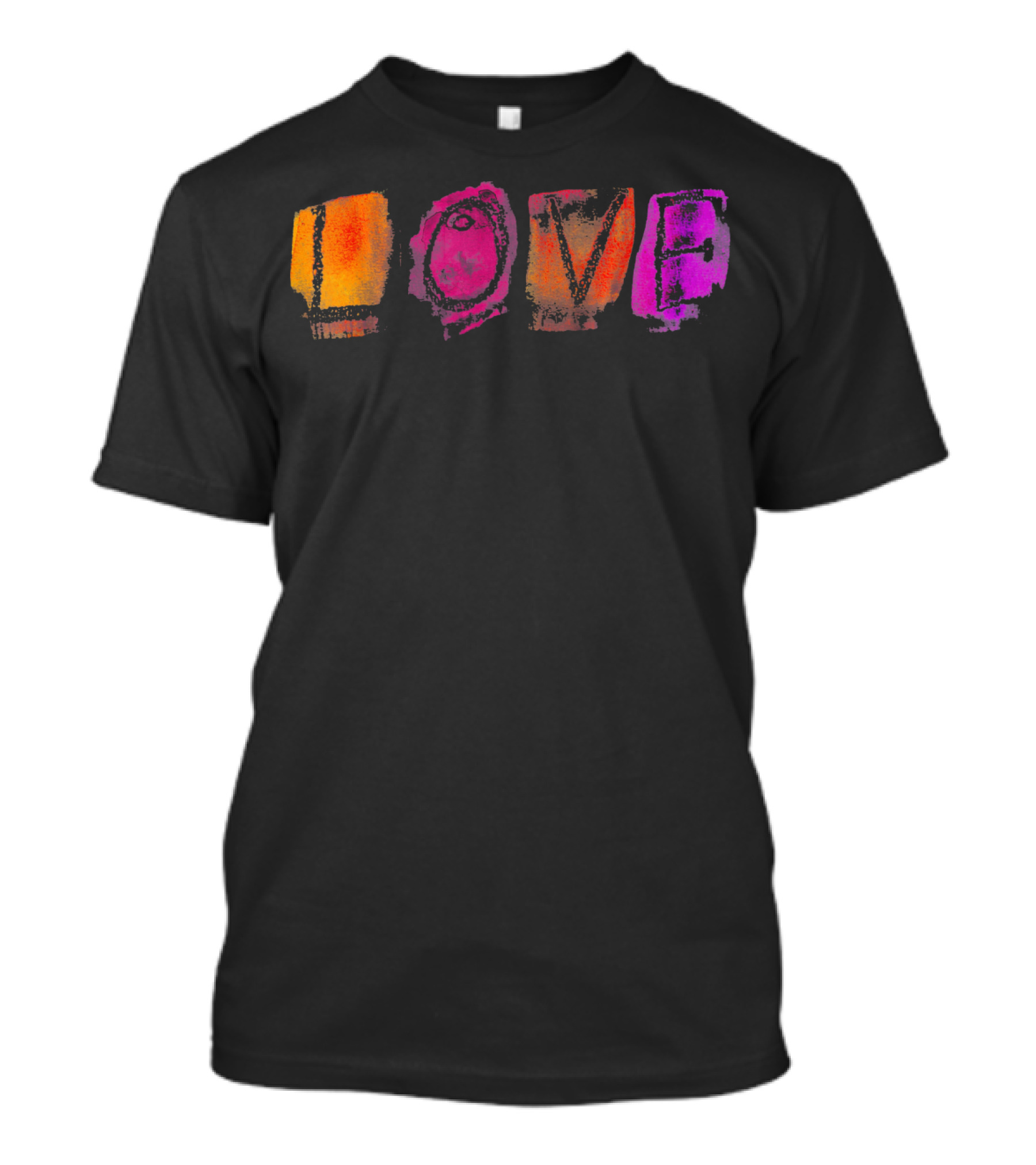 Love Colorful Watercolor Block Style Vibrant Letters T-Shirt