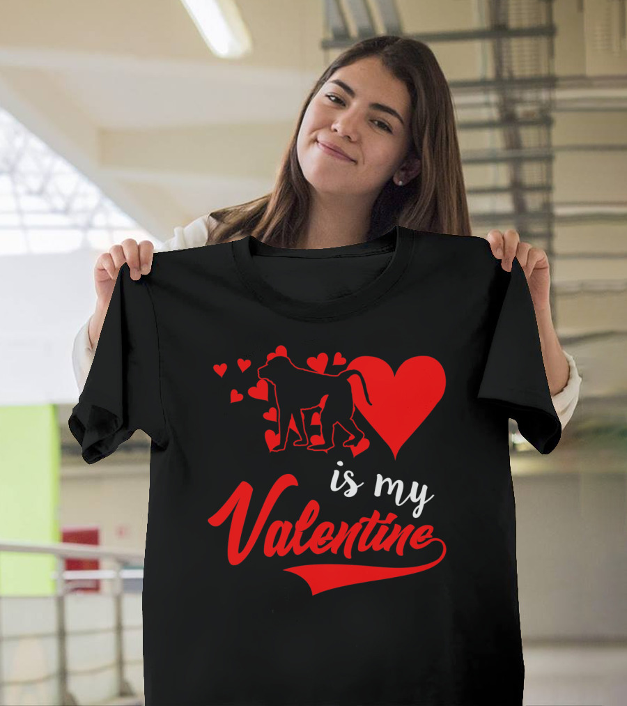 Baboon Love Heart Is My Valentine T-Shirt