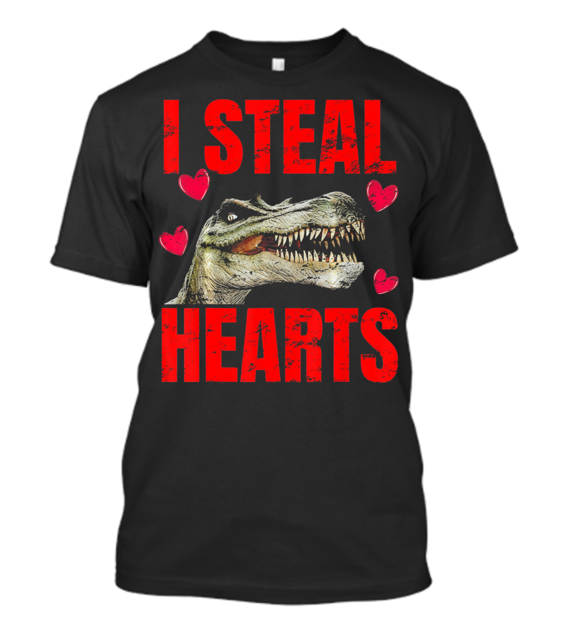 I Steal Hearts Dinosaur Valentines Boys T-Shirt
