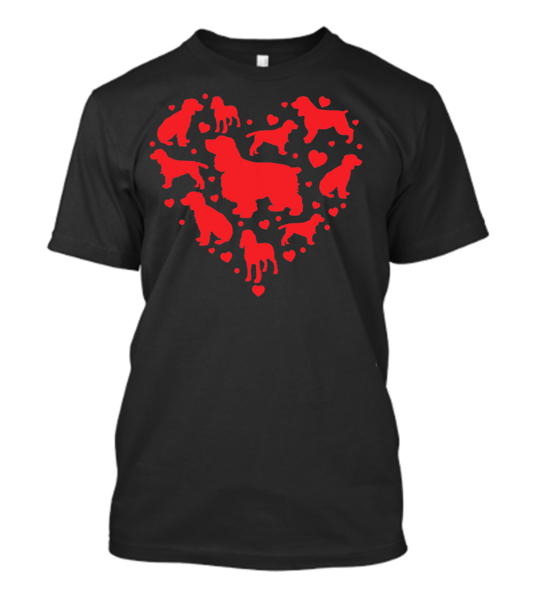 Cocker Spaniel Heart Silhouette Valentines Day T-Shirt