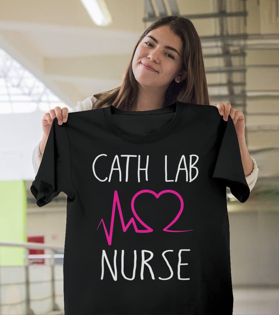 Cath Lab Nurse Heartbeat Love Pulse T-Shirt