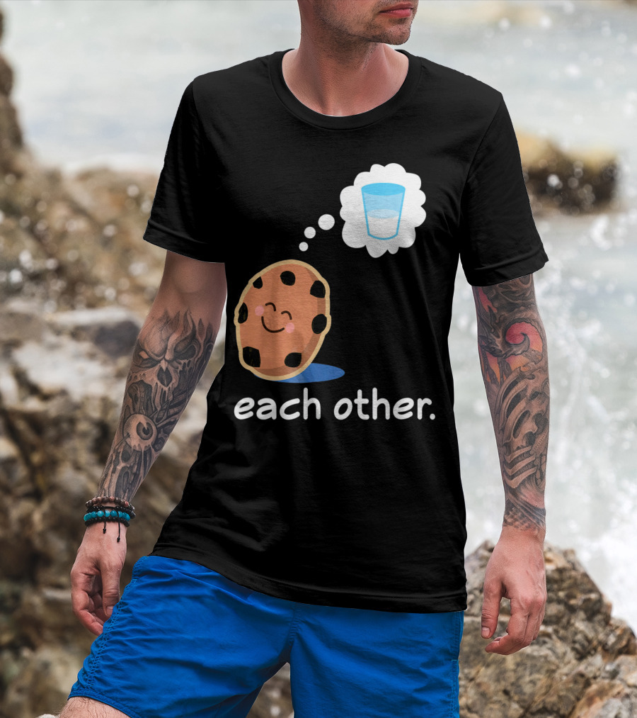 Couples Matching Cookie And Milk Each Other Valenti T-Shirt
