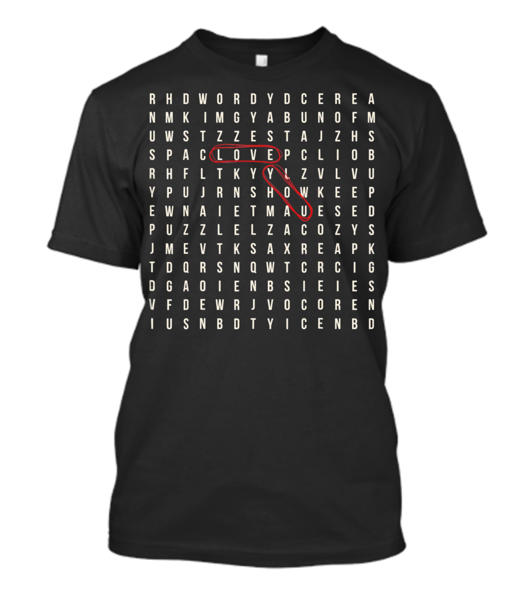 Crossword Puzzle LOVE YOU Romantic Valentine College T-Shirt