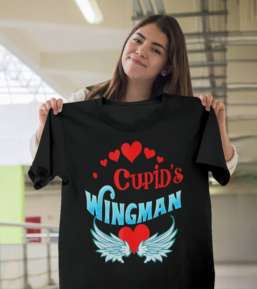 Cupid's Wingman Valentine's Hearts and Wings T-Shirt