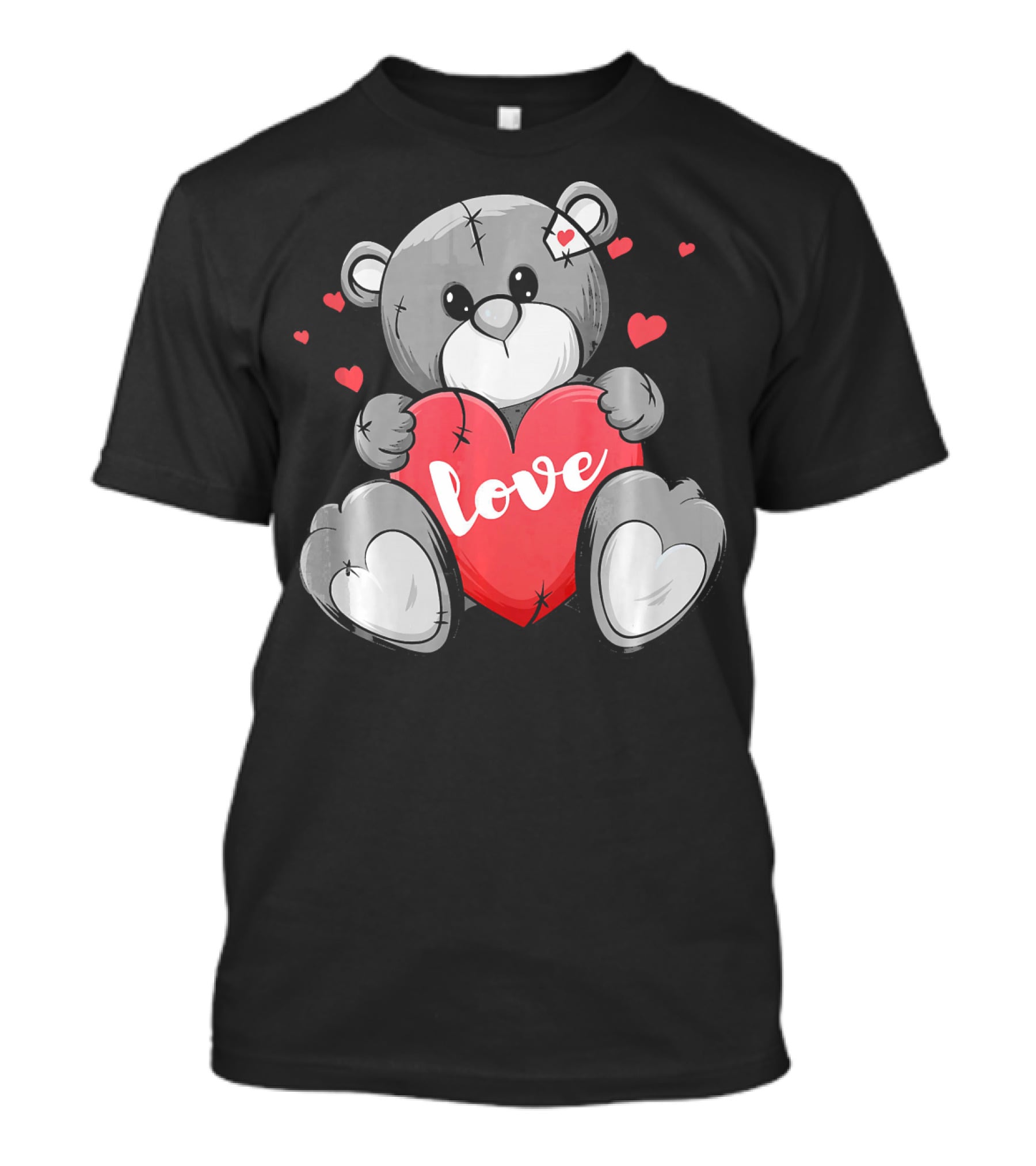 Valentine's Day Cute Bear With Heart And Love Text T-Shirt
