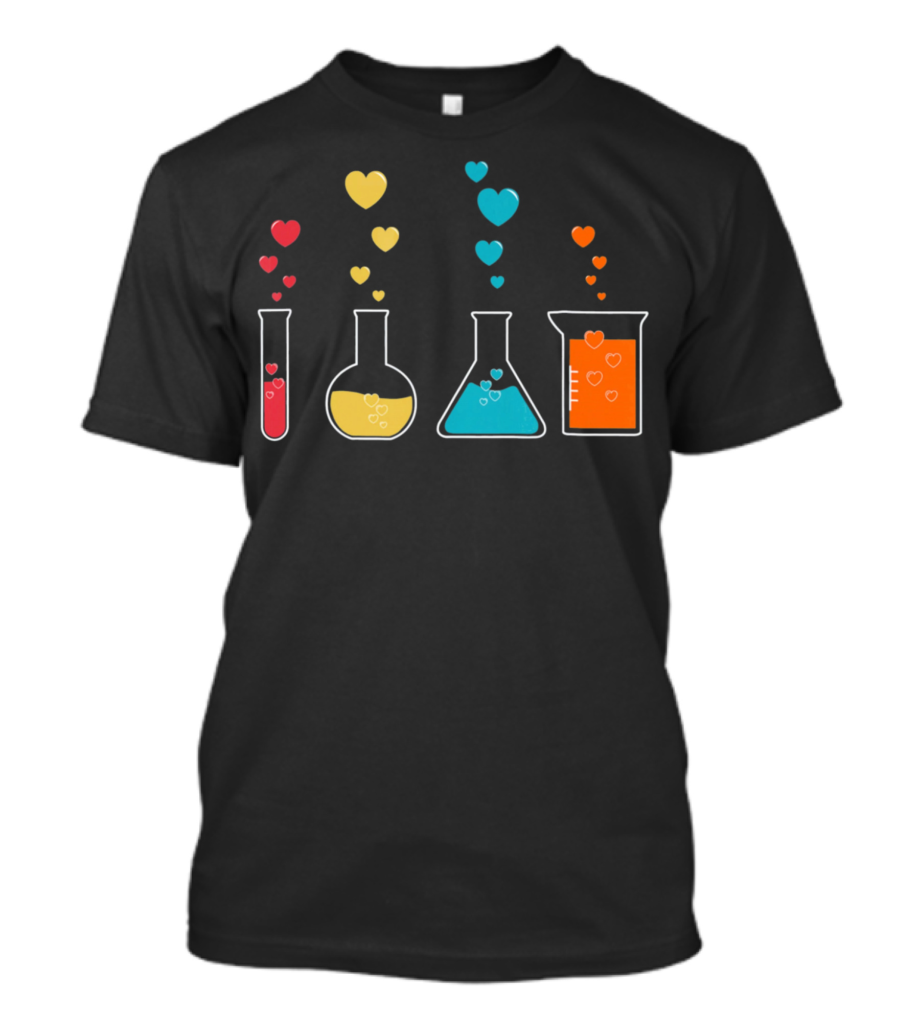 Chemistry Beaker Hearts Science Valentines T-Shirt