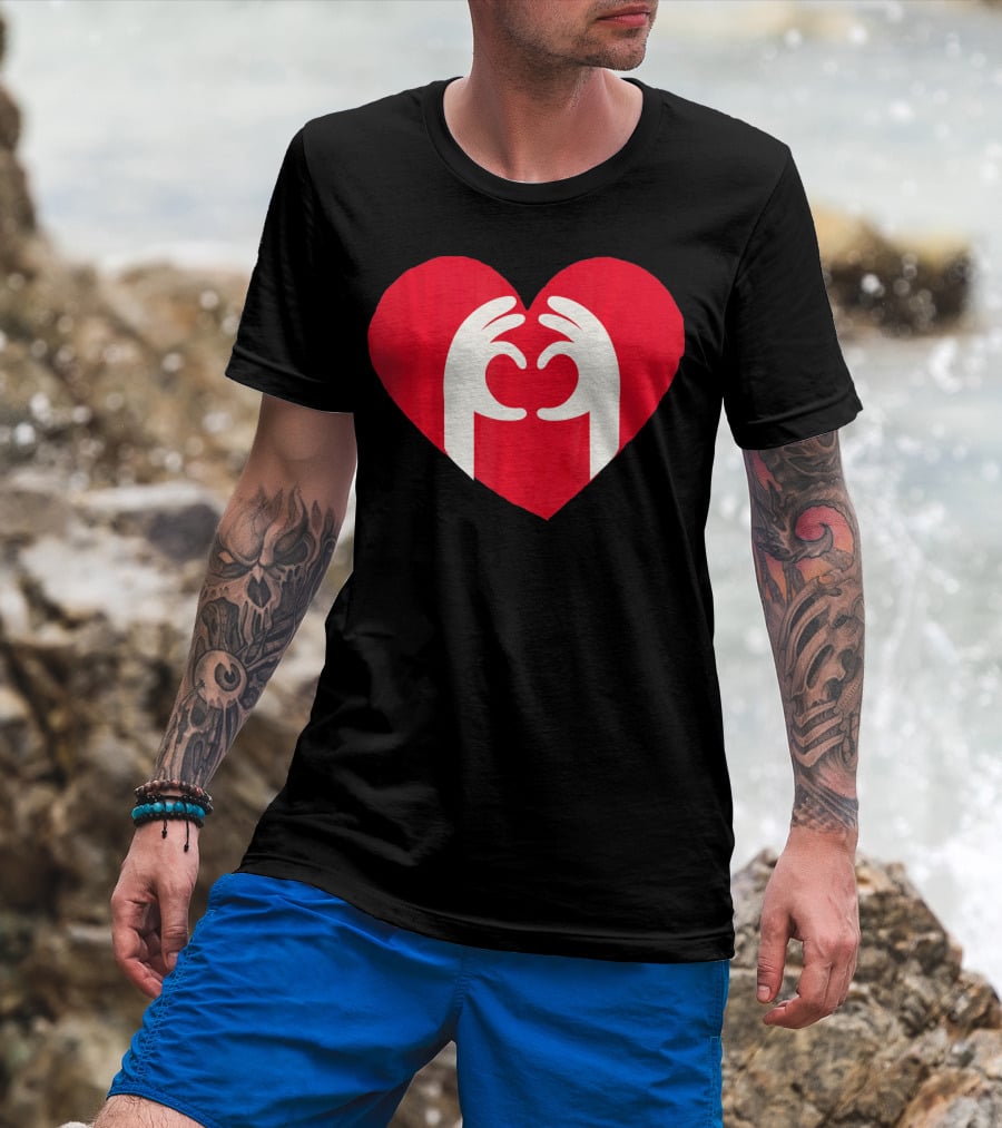 Valentines Day Cute Finger Heart Shape T-Shirt