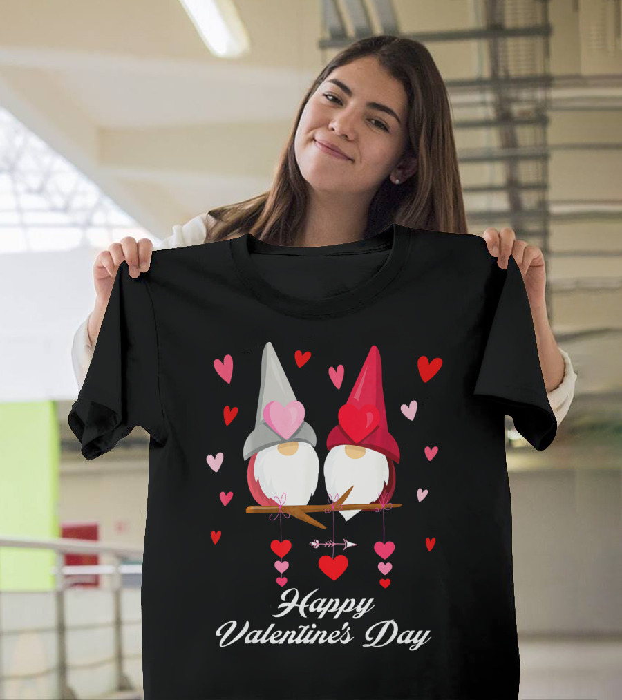 Happy Valentine's Day Cute Gnomes Hearts T-Shirt