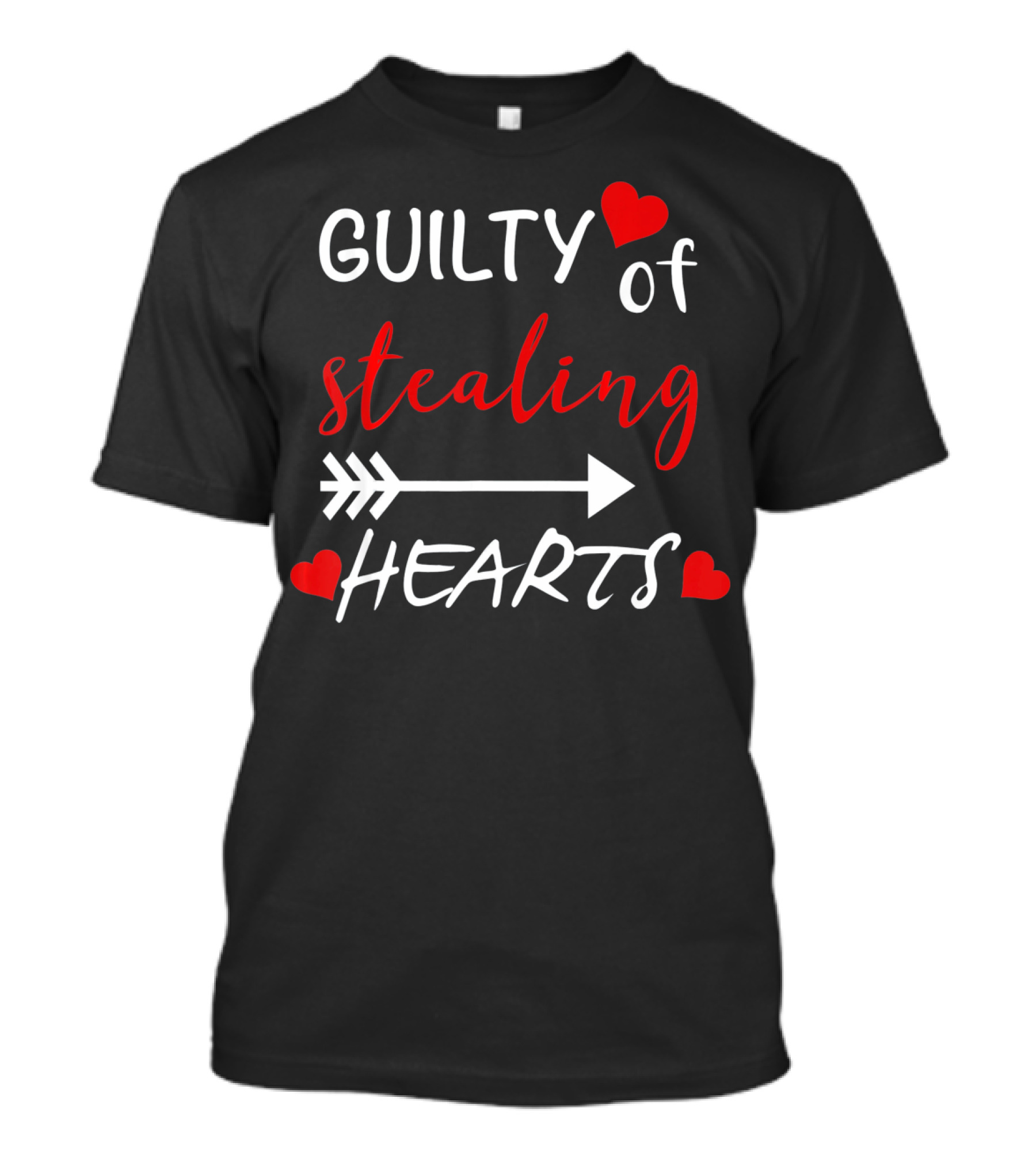 Guilty Of Stealing Hearts Cute Heart Valentines Day T-Shirt
