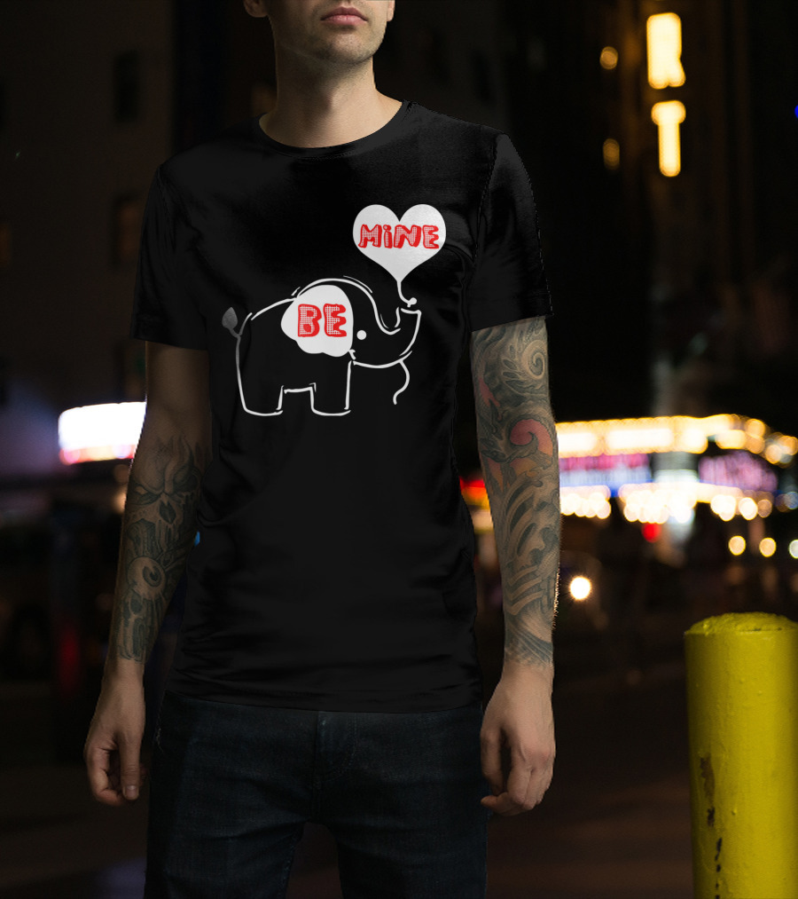 Be Mine Cute Valentines Day Elephant Balloon T-Shirt