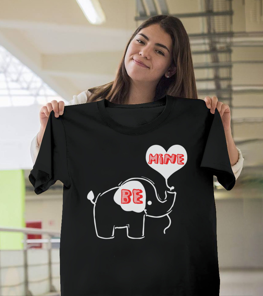Be Mine Cute Valentines Day Elephant Balloon T-Shirt