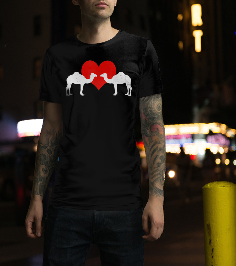 Valentines Day Camels With Heart T-Shirt