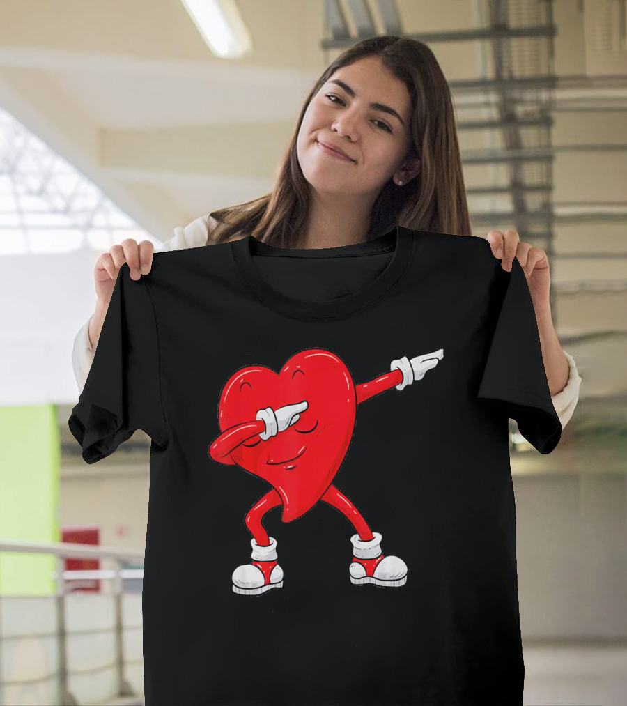 Dabbing Heart Valentine’s Day Dance Pose T-Shirt