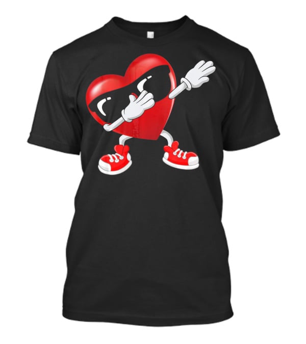 Dabbing Heart Sunglasses Valentines Day Boy T-Shirt