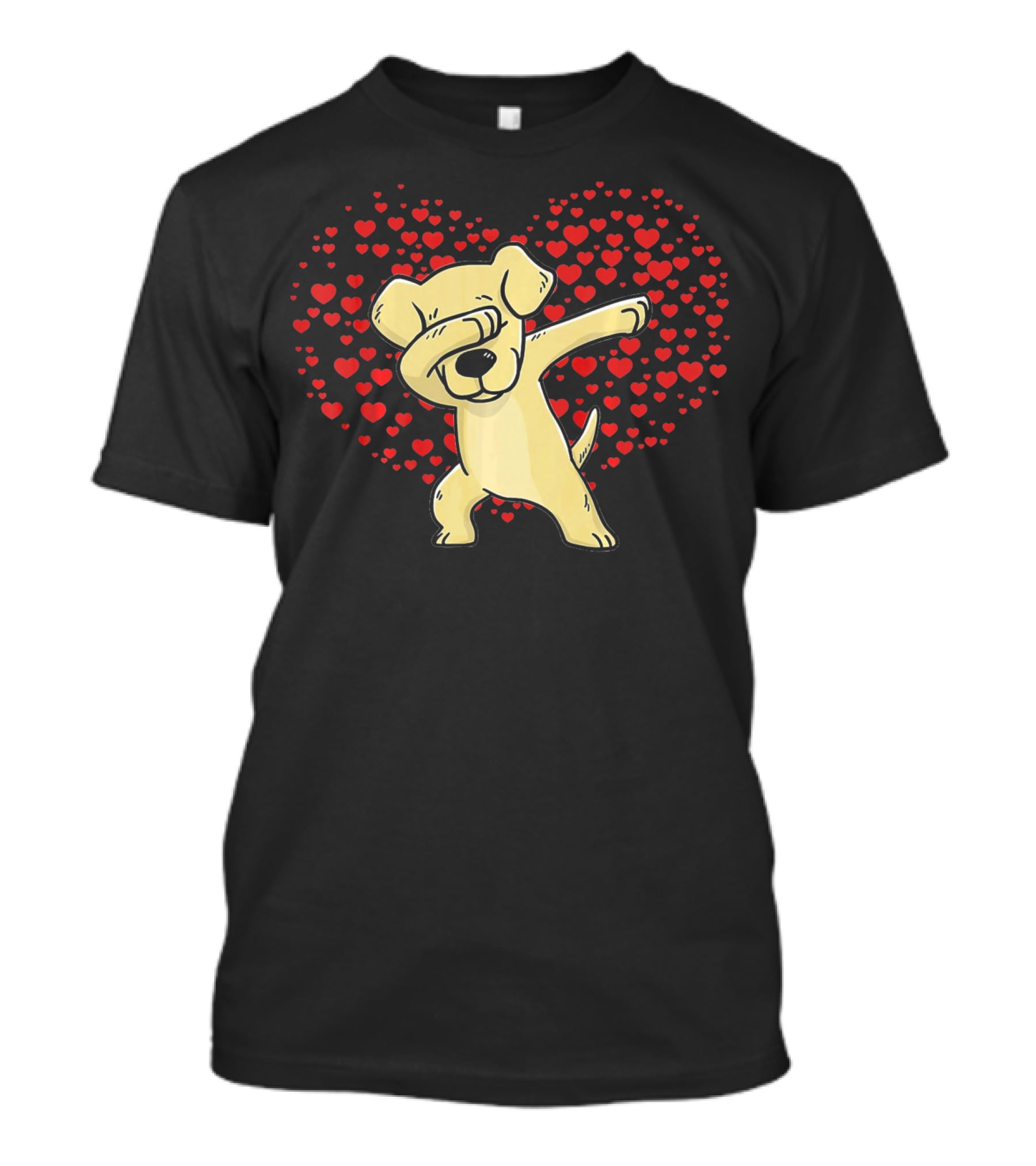 Dabbing Labrador Retriever Dog With Heart Of Valentine T-Shirt