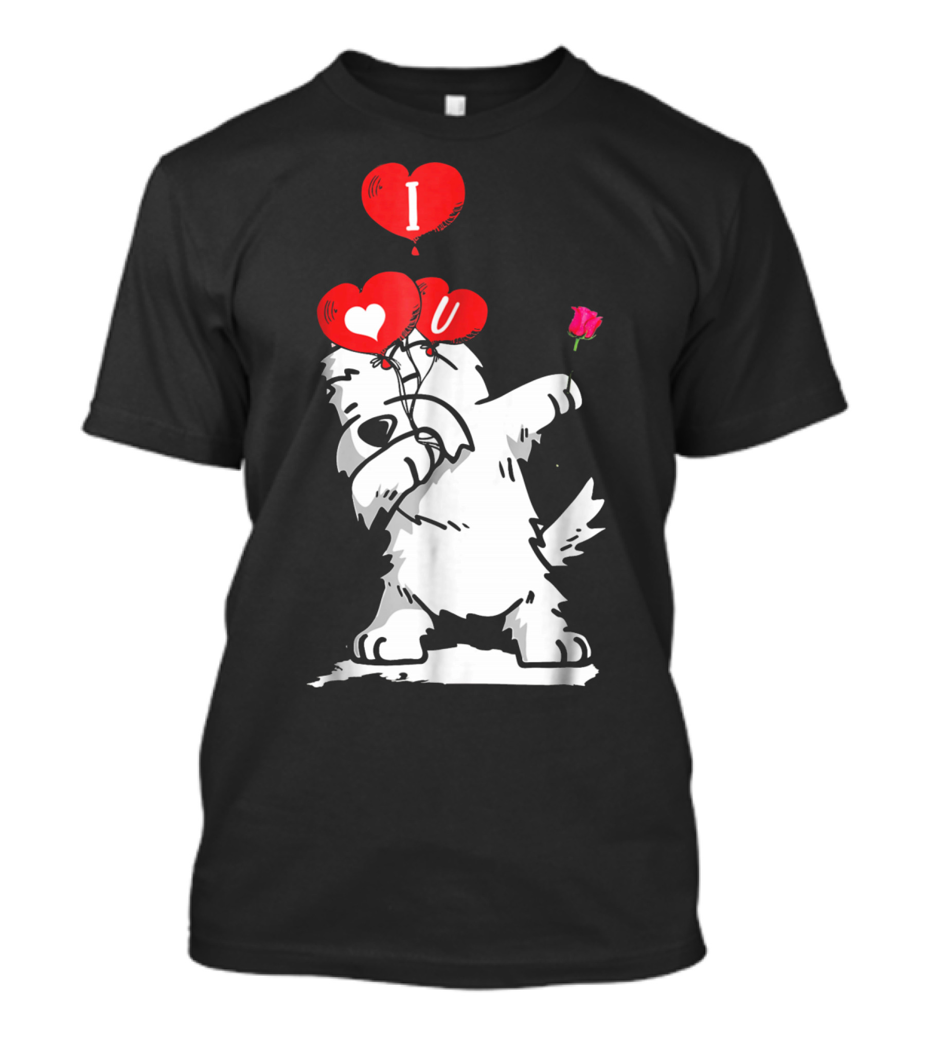 I Love U Dabbing Westie Valentine's Day T-Shirt