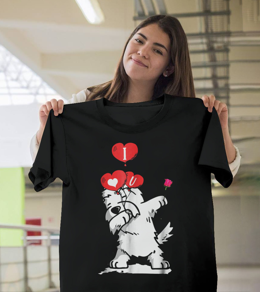 I Love U Dabbing Westie Valentine's Day T-Shirt