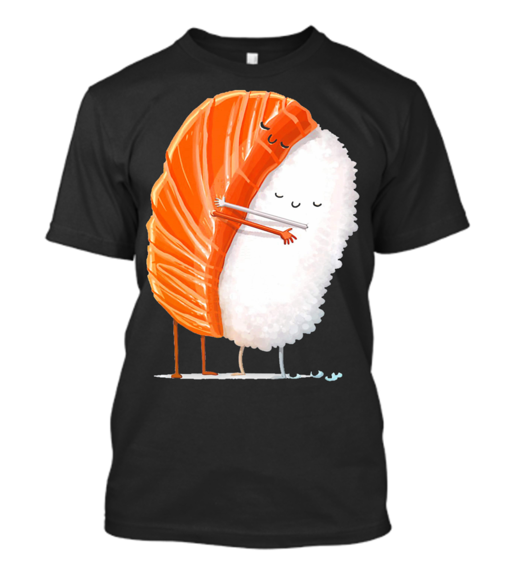 Cute Sushi Couple Embrace Valentine Hug T-Shirt