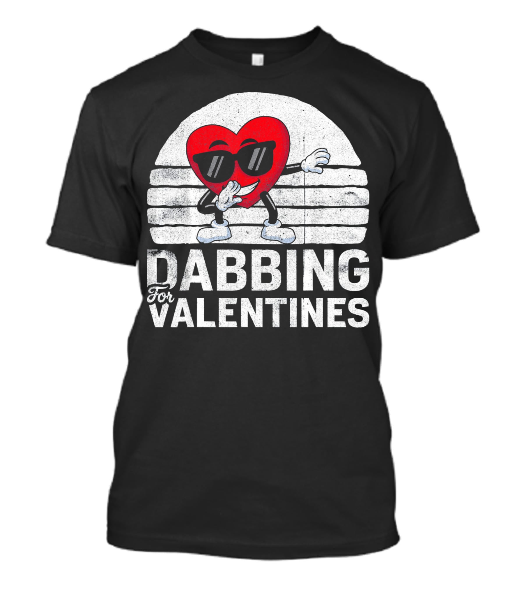 Dabbing For Valentines Funny Heart Valentine’s Day T-Shirt