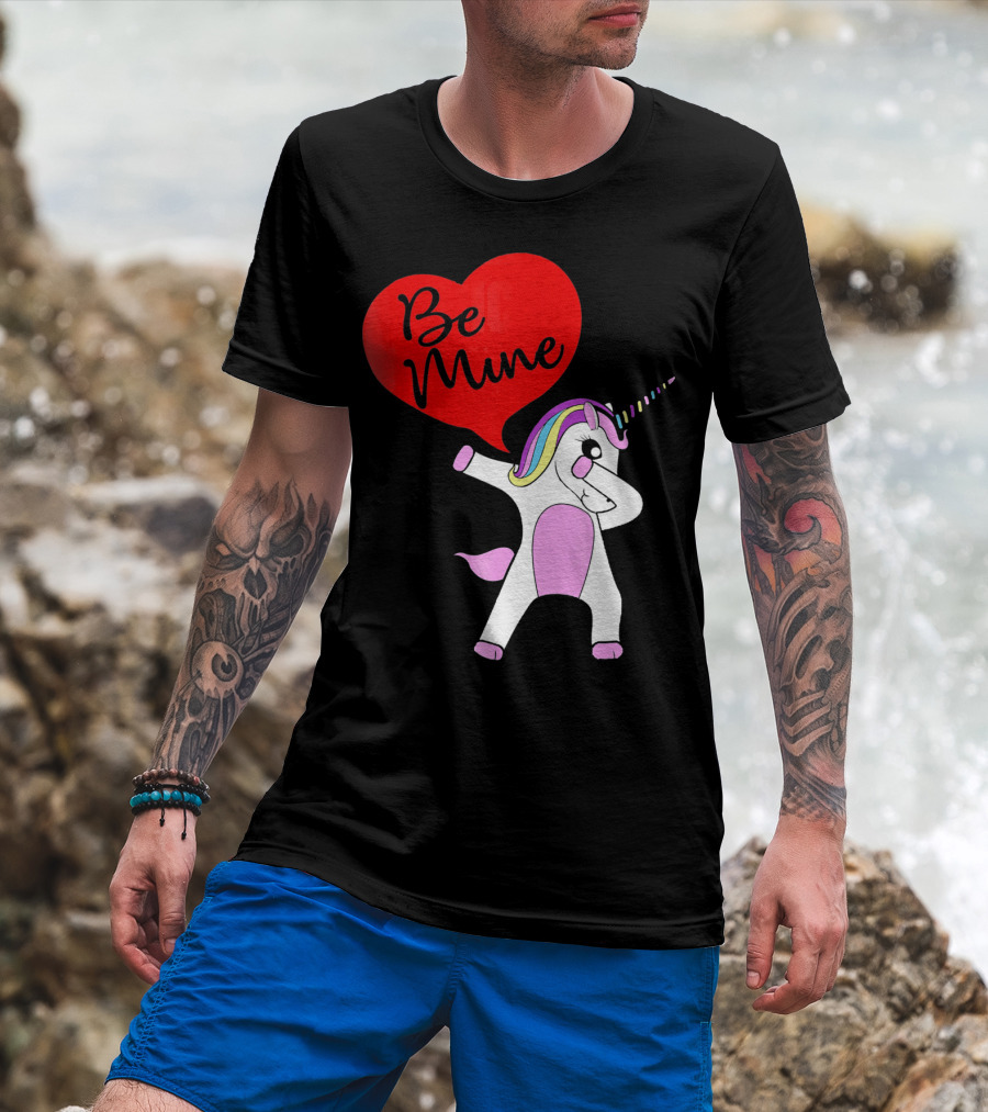 FUNNY DABBING PONY Be Mine Valentines T-Shirt