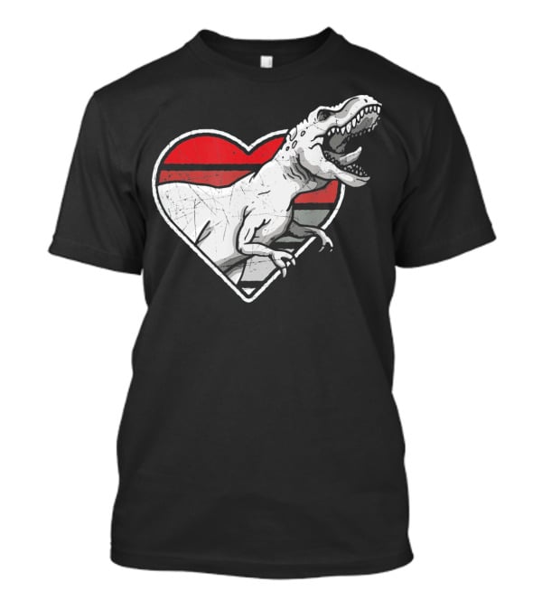 Valentine's Day Heart T-Rex Love Dinosaur Fun T-Shirt