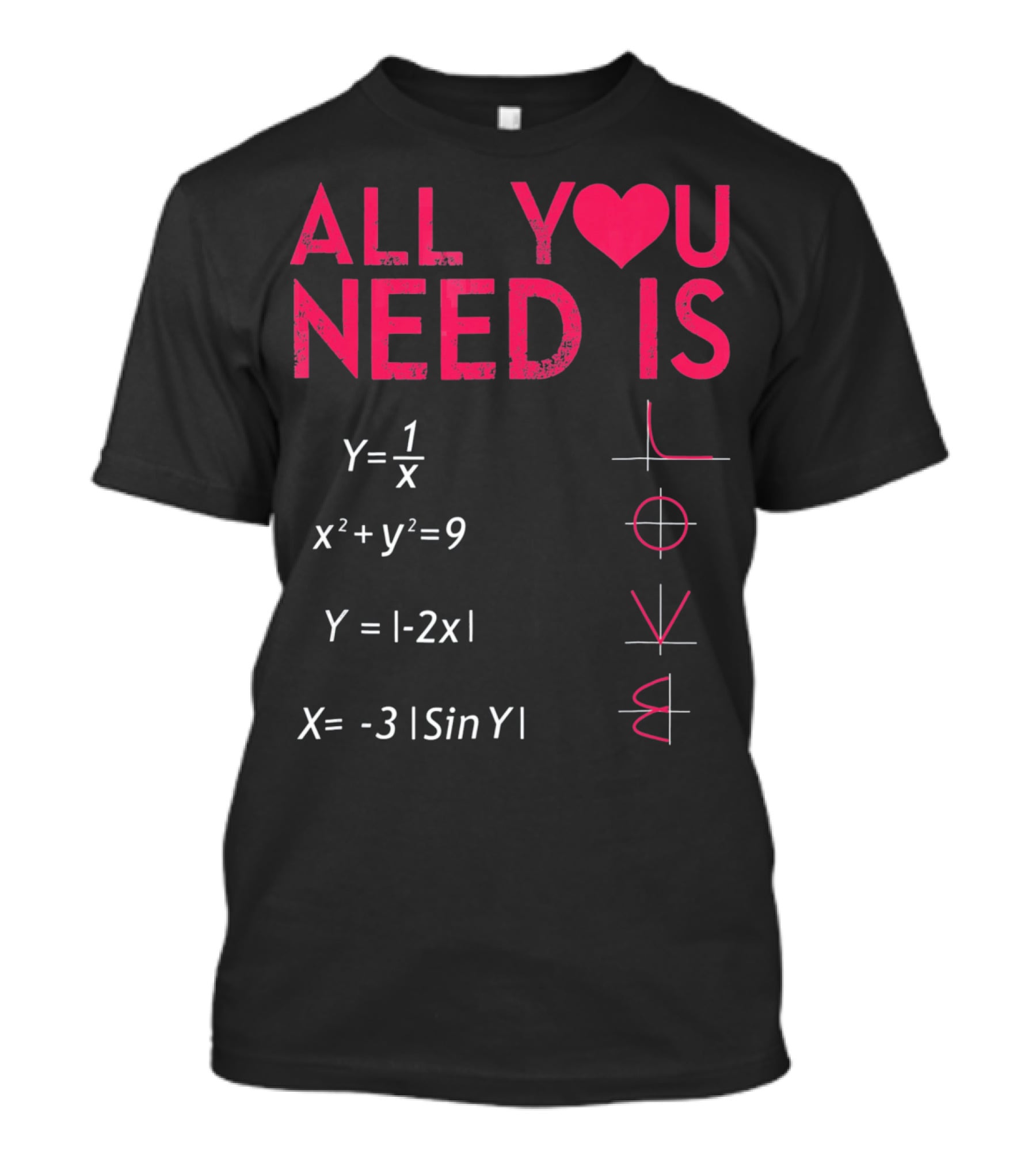 All You Need Is Love Funny Math Equations Valentine T-Shirt