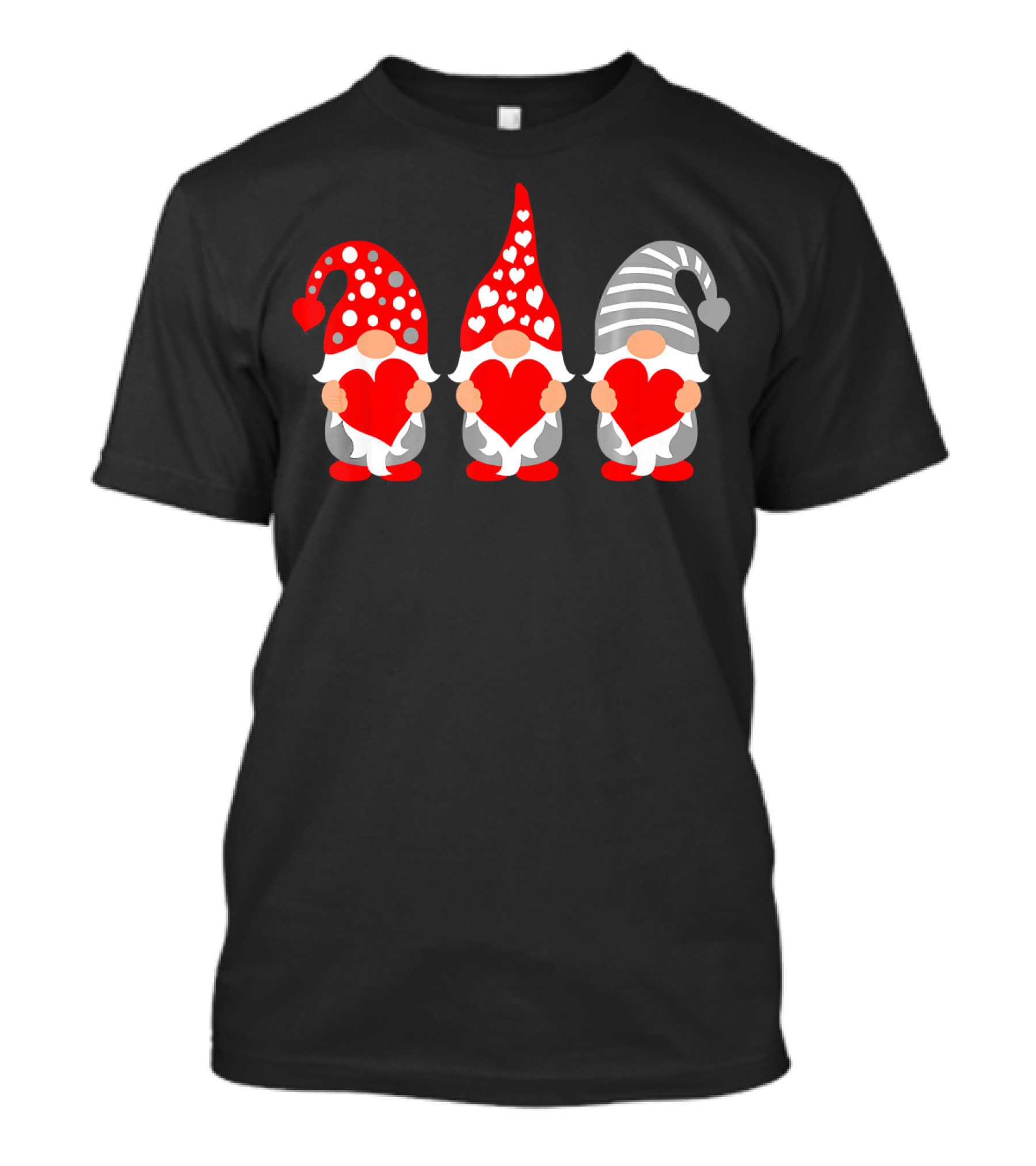 Gnomes Holding Hearts Valentine's Day Festive Hat Trio T-Shirt