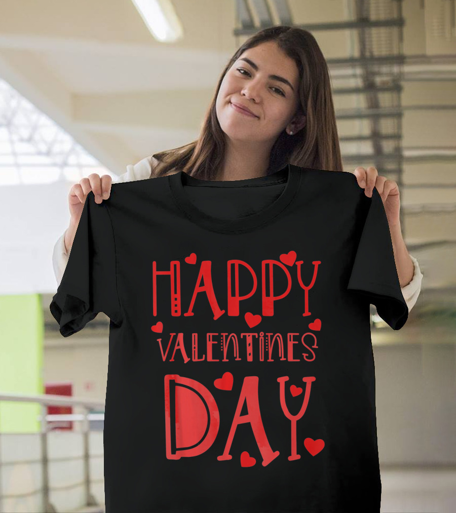 Happy Valentines Day Kids School Hearts T-Shirt